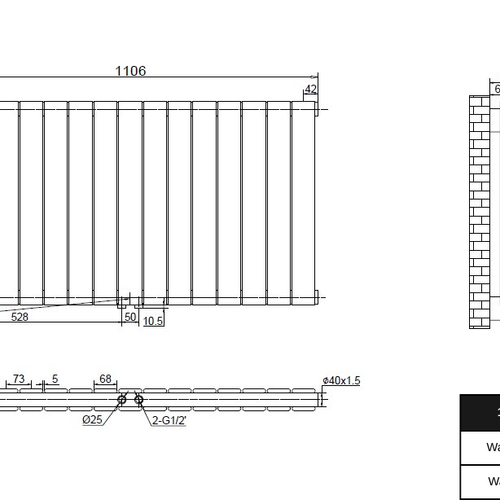 Everest 600x1106 mm Horizontal Doppellagig Flach  Weiß Paneelheizkörper - Görsel 2