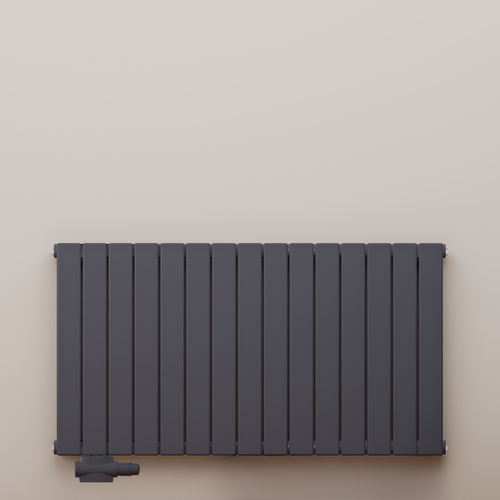 Everest 600x1106 mm Horizontal Doppellagig Flach  Anthrazit Paneelheizkörper - Görsel 1