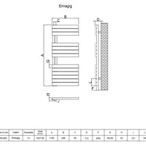 Eldor 1156x600 mm Vertikal Einlagig Ellipse  Weiß Paneelheizkörper