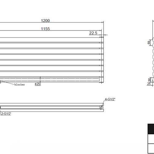 Vormico 472x1200 mm Horizontal Doppellagig Ellipse  Weiß Paneelheizkörper - Görsel 2