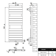 Equa 1200x600 mm Vertikal Einlagig Flach Stahl Anthrazit Paneelheizkörper