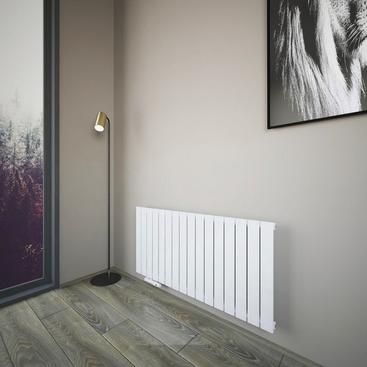 Fortuna 1210x600 mm Horizontal Einlagig Flach  Weiß Paneelheizkörper