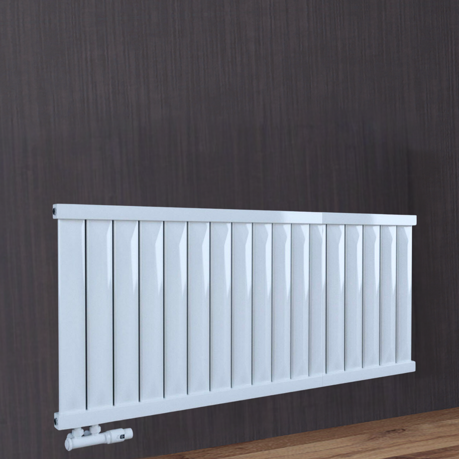 Radfin 600x1370 mm Horizontal Einlagig Flach Paneelheizkörper Weiß