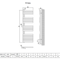 Eldor 1564x600 mm Vertikal Einlagig Ellipse  Anthrazit Paneelheizkörper