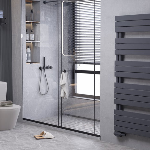 Edge 1576x600 mm Vertikal Einlagig Flach  Anthrazit Paneelheizkörper - Görsel 1