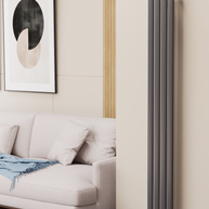 Solaria 1600x236 mm Vertikal Einlagig Ellipse Anthrazit Paneelheizkörper