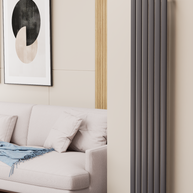 Solaria 1600x354 mm Vertikal Einlagig Ellipse Anthrazit Paneelheizkörper