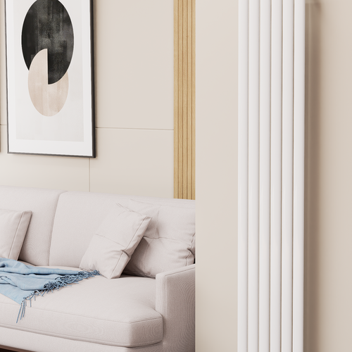 Solaria 1600x354 mm Vertikal Einlagig Ellipse Weiß Paneelheizkörper - Görsel 1