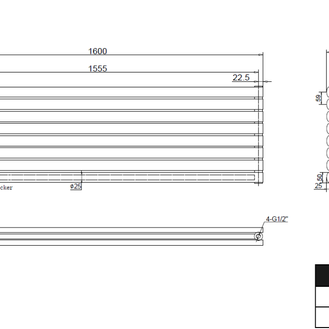 Vormico 472x1600 mm Horizontal Doppellagig Ellipse  Weiß Paneelheizkörper