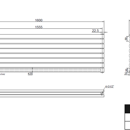 Vormico 472x1600 mm Horizontal Doppellagig Ellipse  Weiß Paneelheizkörper - Görsel 2