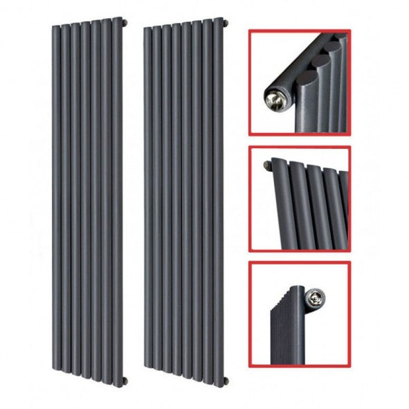 Elipso 60*30 Einlagig NEU Ellipse Vertikal Mittelanschluss Paneelheizkörper Weiß Anthrazit