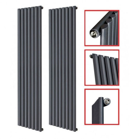 Elipso 60*30 Einlagig NEU Ellipse Vertikal Seitenanschluss Paneelheizkörper Weiß Anthrazit