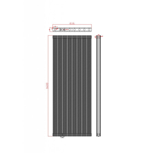 Alhon Aluminium Doppellagig Paneelheizkörper Vertikal & Horizontal Mittelanschluss Weiß & Anthrazit - Görsel 14