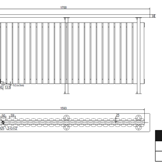 Woodi Stand 1700x780 mm Horizontal Doppellagig Ellipse  Weiß Paneelheizkörper