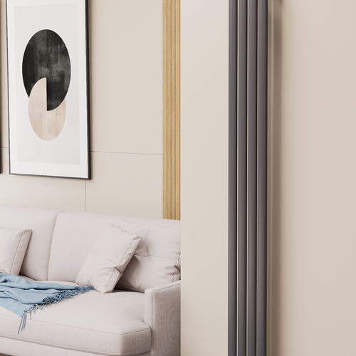 Solaria 1800x236 mm Vertikal Einlagig Ellipse  Anthrazit Paneelheizkörper - Görsel 1