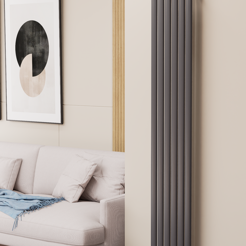 Solaria 1800x354 mm Vertikal Einlagig Ellipse Anthrazit Paneelheizkörper - Görsel 1