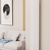 Solaria 1800x354 mm Vertikal Einlagig Ellipse  Weiß Paneelheizkörper