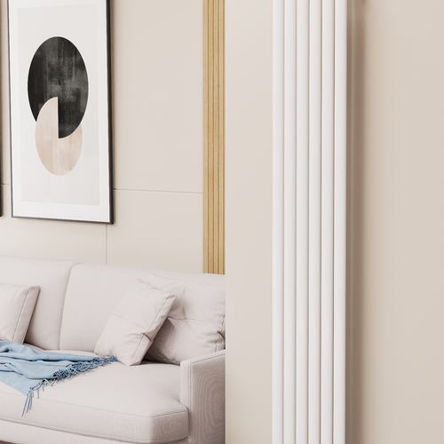 Solaria 1800x354 mm Vertikal Einlagig Ellipse  Weiß Paneelheizkörper - Görsel 1