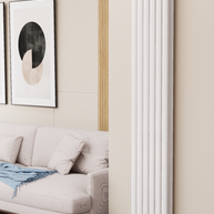 Solaria 1800x354 mm Vertikal Doppellagig Ellipse  Weiß Paneelheizkörper