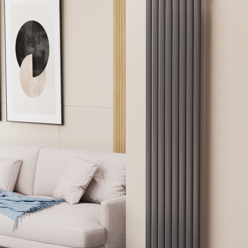 Solaria 1800x472 mm Vertikal Einlagig Ellipse Anthrazit Paneelheizkörper - Görsel 1