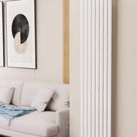 Solaria 1800x472 mm Vertikal Doppellagig Ellipse Weiß Paneelheizkörper