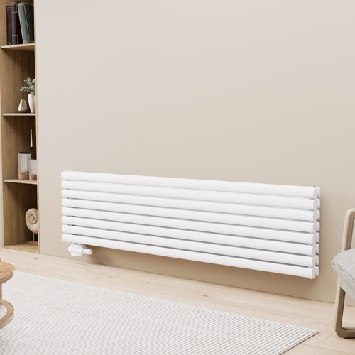 Vormico 472x1800 mm Horizontal Doppellagig Ellipse  Weiß Paneelheizkörper - Görsel 1