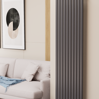 Solaria 1800x590 mm Vertikal Einlagig Ellipse Anthrazit Paneelheizkörper