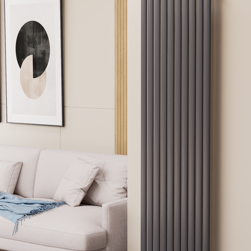 Solaria 1800x590 mm Vertikal Einlagig Ellipse Anthrazit Paneelheizkörper - Görsel 1