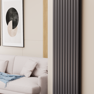 Solaria 1800x590 mm Vertikal Doppellagig Ellipse Anthrazit Paneelheizkörper