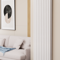 Solaria 1800x590 mm Vertikal Doppellagig Ellipse Weiß Paneelheizkörper