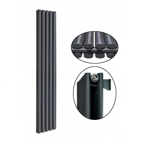 Elipso 1800x332 mm Vertikal Doppellagig Ellipse Anthrazit Paneelheizkörper