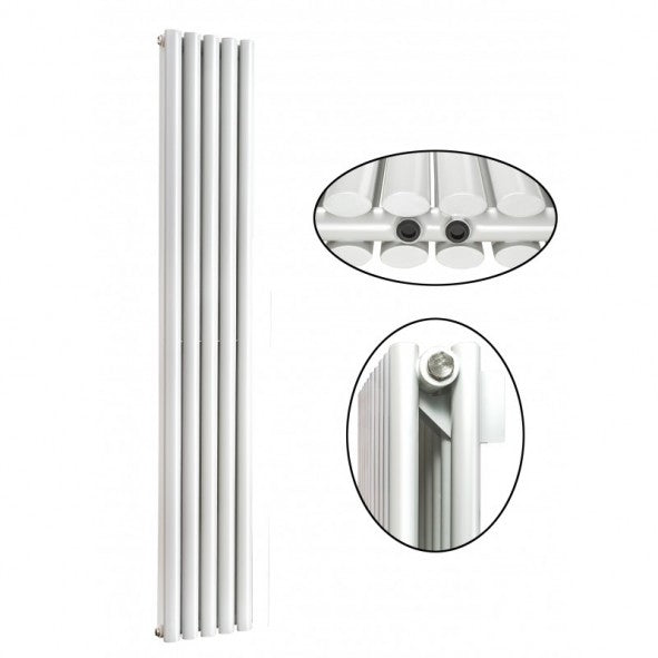 Elipso 1800x332 mm Vertikal Doppellagig Ellipse Weiß Paneelheizkörper