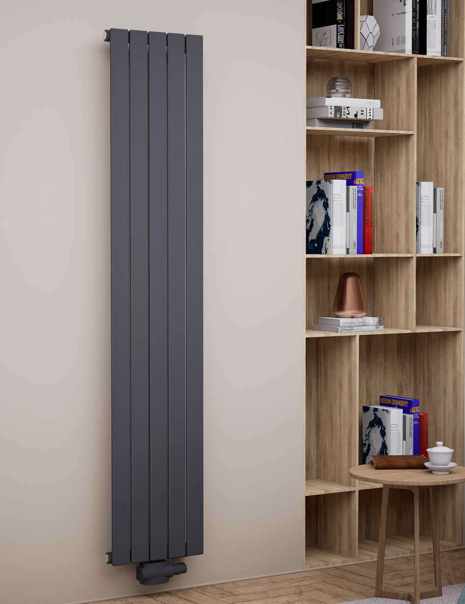 Everest 1800x366 mm Vertikal Einlagig Flach Anthrazit Paneelheizkörper