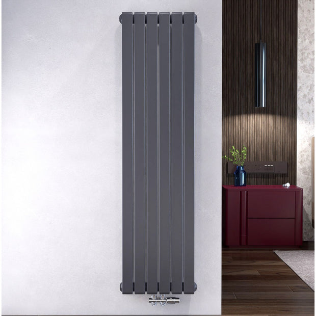 Block 1800x440 mm Vertikal Doppellagig Flach  Anthrazit Paneelheizkörper