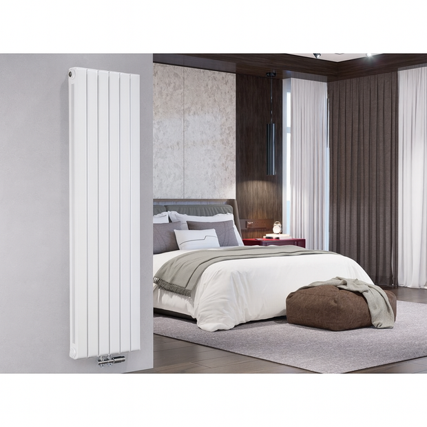Block 1800x440 mm Vertikal Doppellagig Flach  Weiß Paneelheizkörper