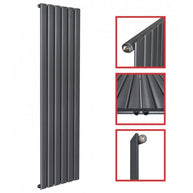 Fortuna 1800x450 mm Vertikal Einlagig Flach Anthrazit Paneelheizkörper