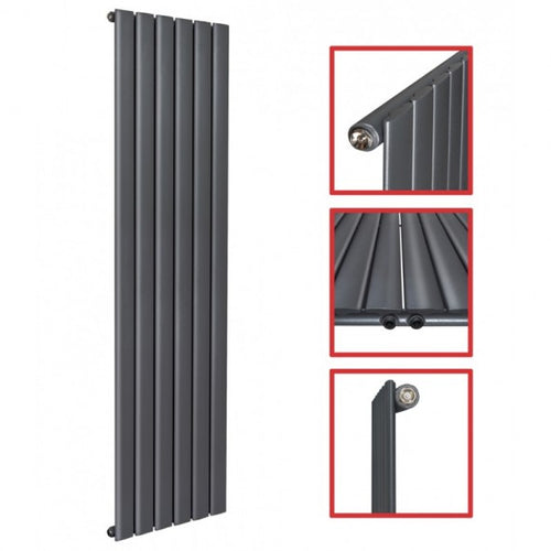 Fortuna 1800x450 mm Vertikal Einlagig Flach Anthrazit Paneelheizkörper - Görsel 1