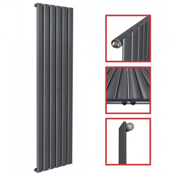 Fortuna 1800x450 mm Vertikal Einlagig Flach Anthrazit Paneelheizkörper