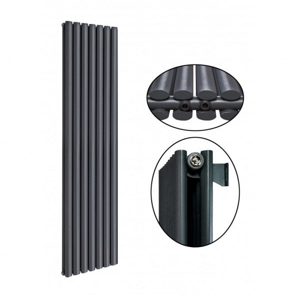 Elipso 1800x468 mm Vertikal Doppellagig Ellipse  Anthrazit Paneelheizkörper