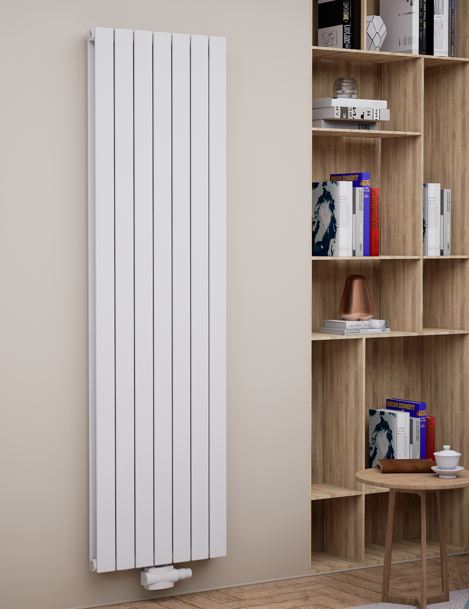 Everest 1800x514 mm Vertikal Doppellagig Flach  Weiß Paneelheizkörper