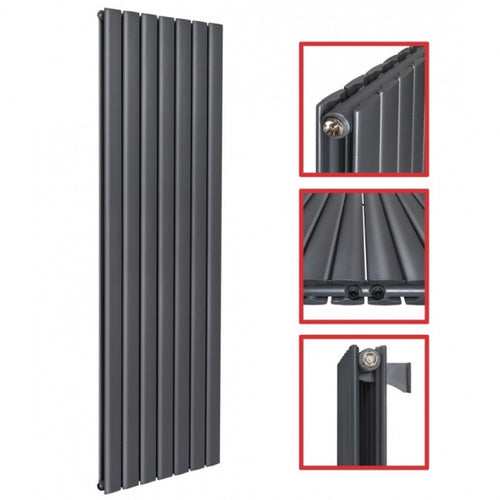 Fortuna 1800x526 mm Vertikal Doppellagig Flach Anthrazit Paneelheizkörper - Görsel 1