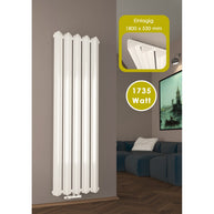 Triple 1800x530 mm Vertikal Einlagig Triple  Weiß Paneelheizkörper