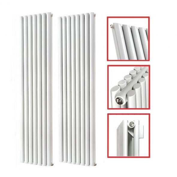 Elipso 1800x536 mm Vertikal Doppellagig Ellipse  Weiß Paneelheizkörper