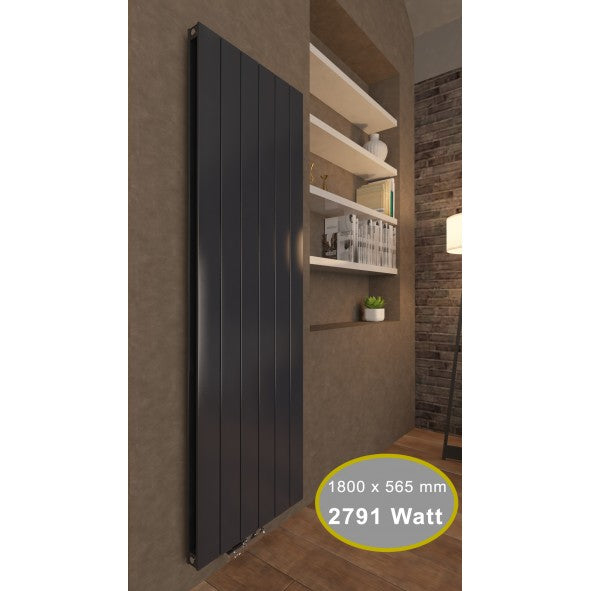 Claudio 1800x565 mm Vertikal Doppellagig Flach Aluminium Anthrazit Paneelheizkörper