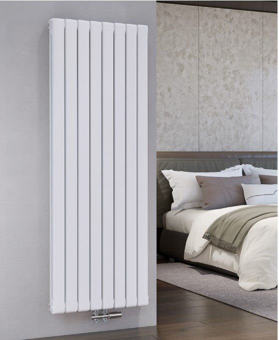 Block 1800x580 mm Vertikal Doppellagig Flach Weiß Paneelheizkörper