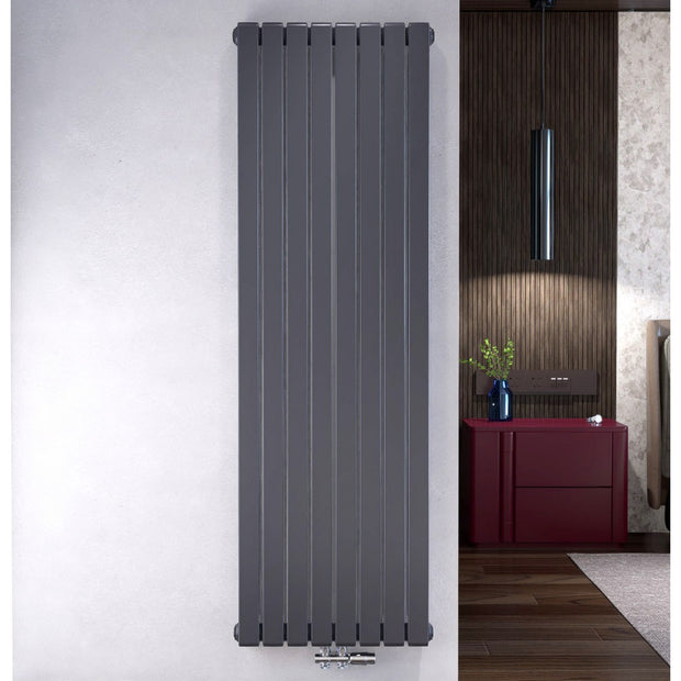 Block 1800x580 mm Vertikal Doppellagig Flach  Anthrazit Paneelheizkörper