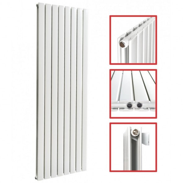 Fortuna 1800x602 mm Vertikal Doppellagig Flach  Weiß Paneelheizkörper