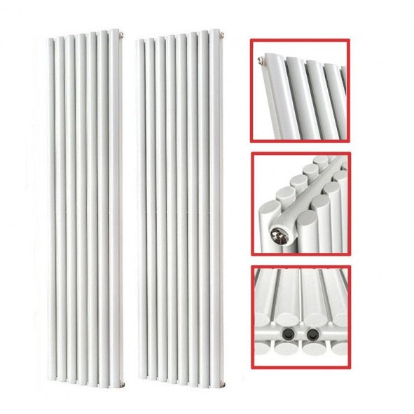 Elipso 1800x604 mm Vertikal Doppellagig Ellipse  Weiß Paneelheizkörper