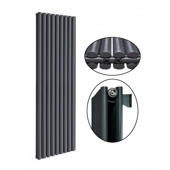 Elipso 1800x604 mm Vertikal Doppellagig Ellipse Anthrazit Paneelheizkörper