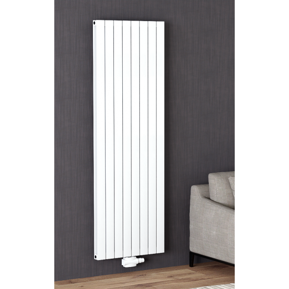 Alhon 1800x616 mm Vertikal Doppellagig Flach Aluminium Weiß Paneelheizkörper